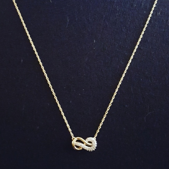 14k Gold Jewelry - 14k Gold & Diamond Infinity Necklace
